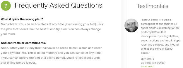 Pricing Page FAQ After