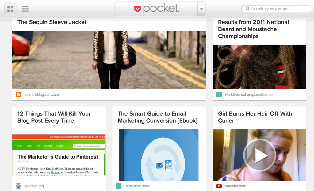 With Pocket, you can quickly bookmark articles, videos, and pictures for later viewing.