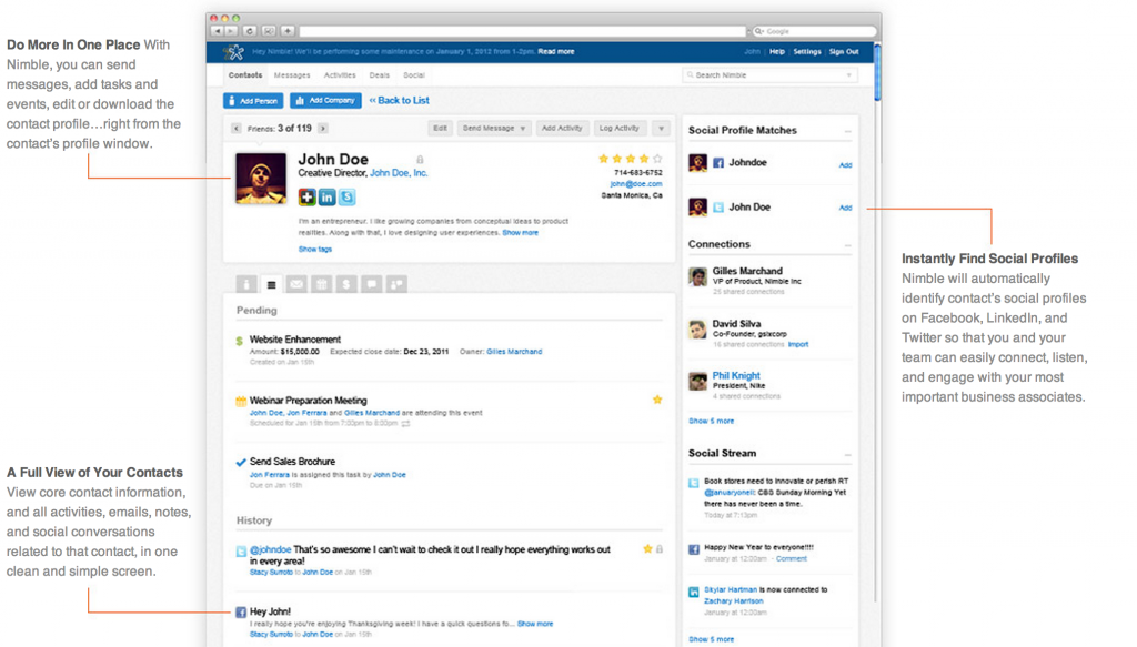 For more screenshots of Nimble's awesome features, click on the image above.