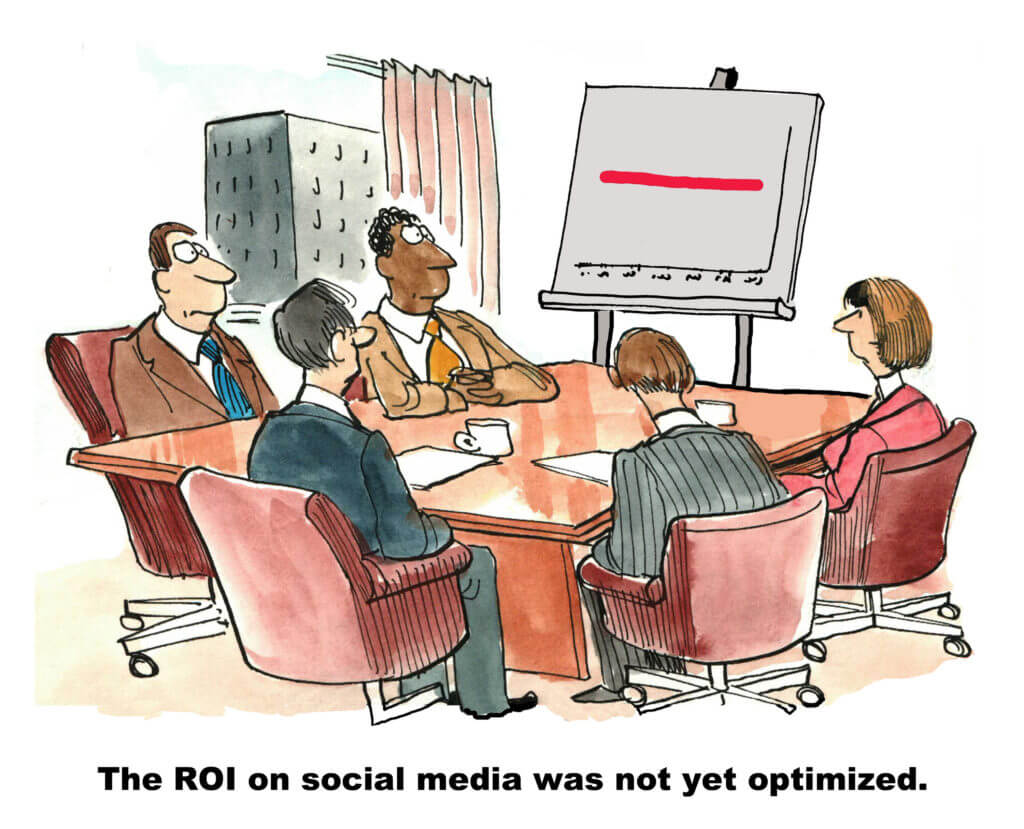 social media ROI cartoon