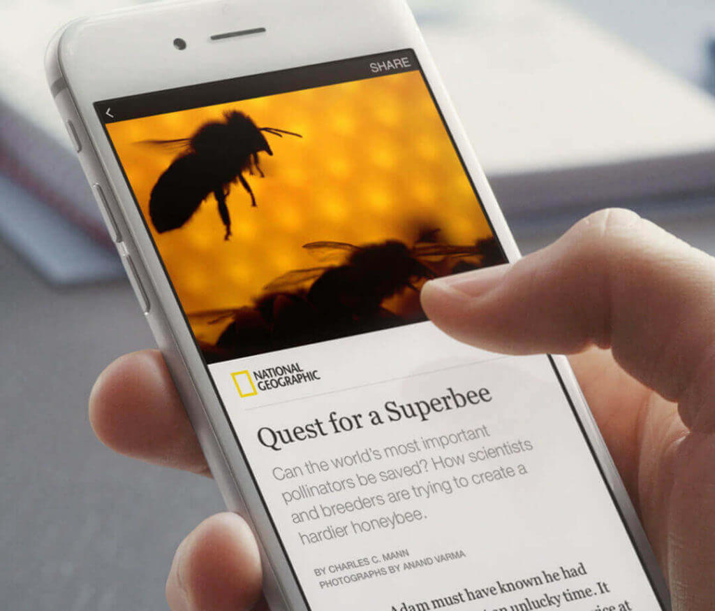 Facebook Instant Articles on mobile