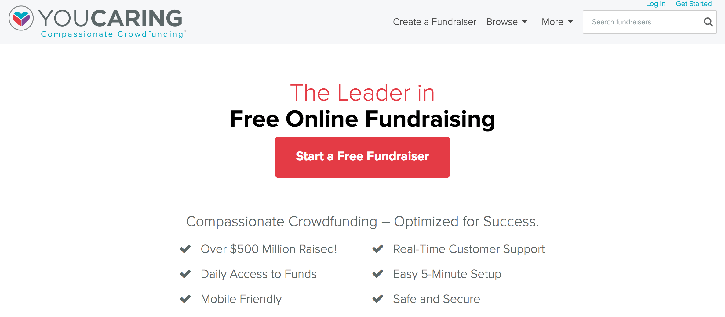 YouCaring online crowdfunding and social fundraising