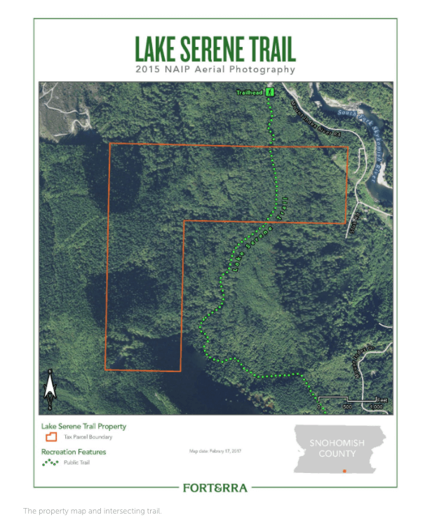 Lake Serene Trail 2015 NAIP Aerial Map