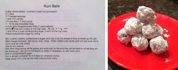 rumball recipe from Julie