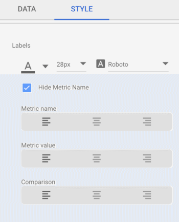 Manipulating your titles in Google Data Studio with fonts, labels, and centering.