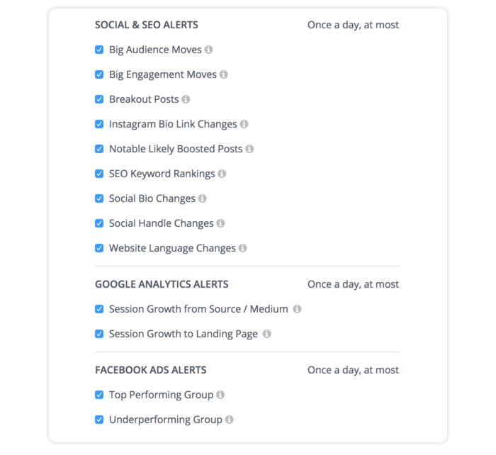 our new email alert configuration