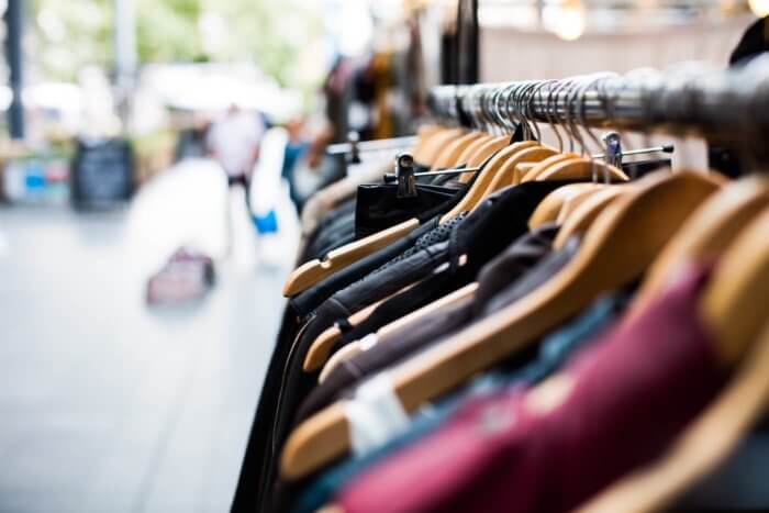 Instagram's shopping feature can really help with fundraising, as seen here with this rack of clothes.