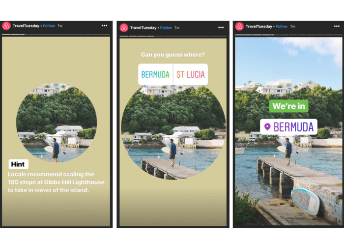 Some favorite AirBnB Instagram Stories Highlights