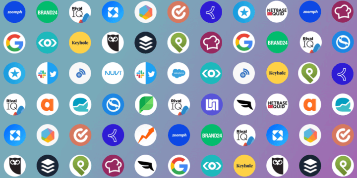 Grid with logos of popular social media management tools