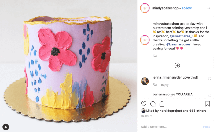 Mindy's Bake Shop in Austin creates a beautiful pink cake (and excellent Instagram Stories performance).