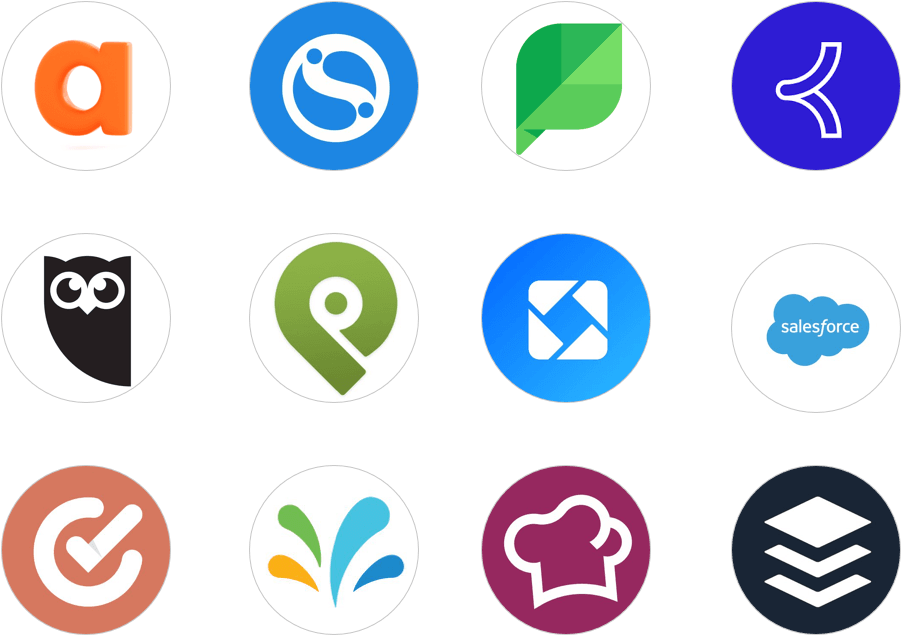 social media management tool logos including Agorapulse Buffer CoSchedule Hootsuite Iconosquare Khoros (formerly Spredfast) PostPlanner SalesForce Social Studio Sendible Socialbakers Sprinklr and Sprout Social