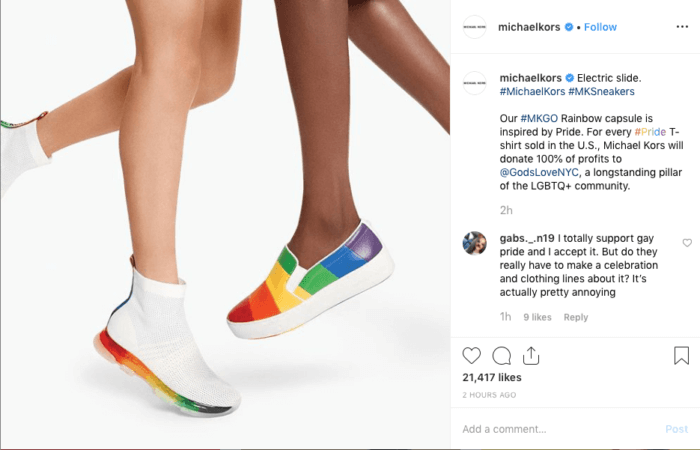 Pride Instagram post from Michael Kors