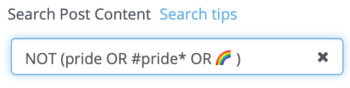 Search criteria for not-Pride posts