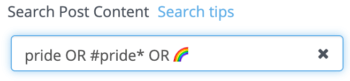 Search criteria for Pride posts