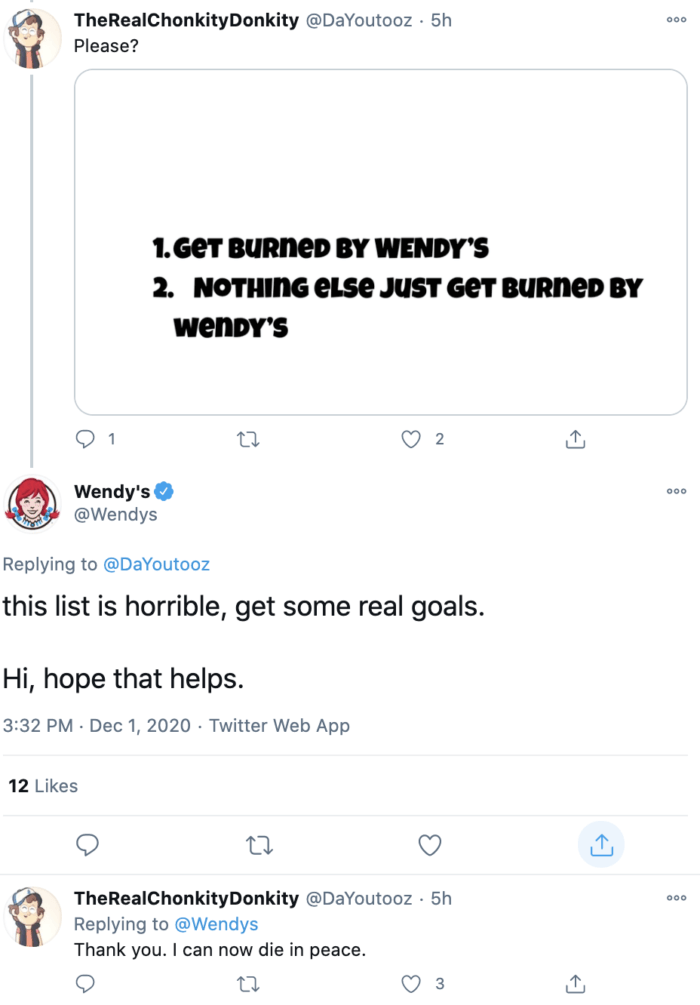 Ask Wendy's social media team to roast you and you shall receive