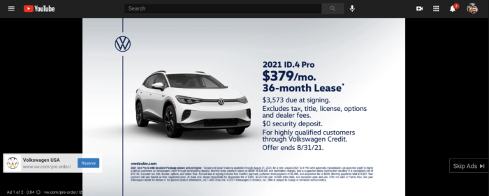 Volkswagen YouTube Ad