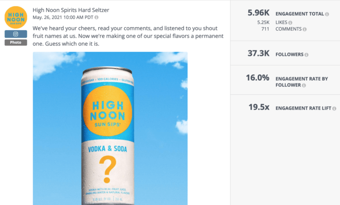 Mystery product release from High Noon Spirits Hard Seltzer enticed fans on alcohol social media