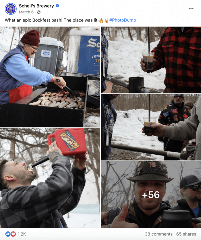 Schell's Brewery earned a good engagement rate on Facebook after sharing a photo album recapping their popular annual event.