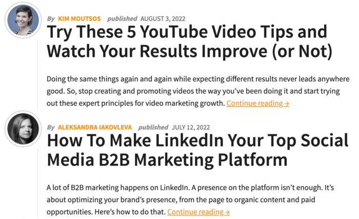 Content Marketing Institute's social media blog is especially helpful for B2B marketers.