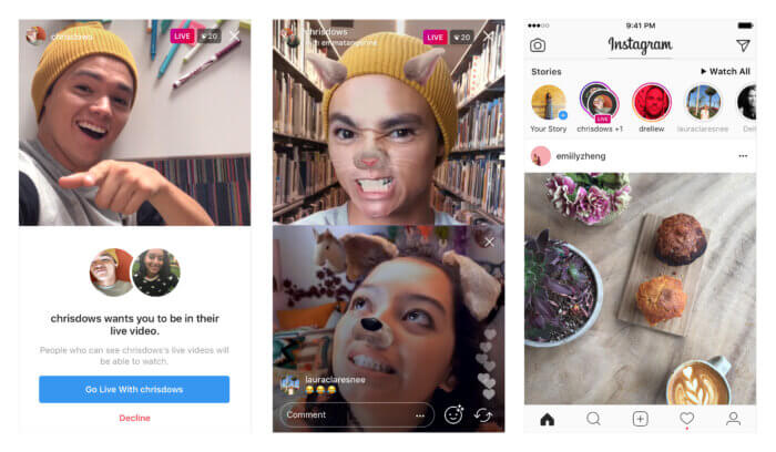 Examples of going live to boost Instagram reach