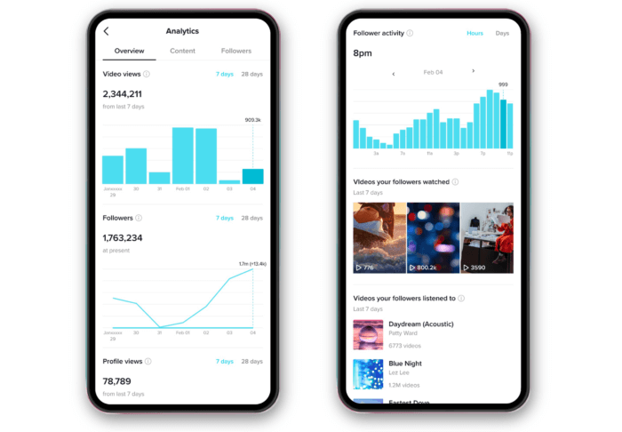 TikTok's native analytics allows you to track Influencer campaign performances with data on video views, followers, profile views, and more.