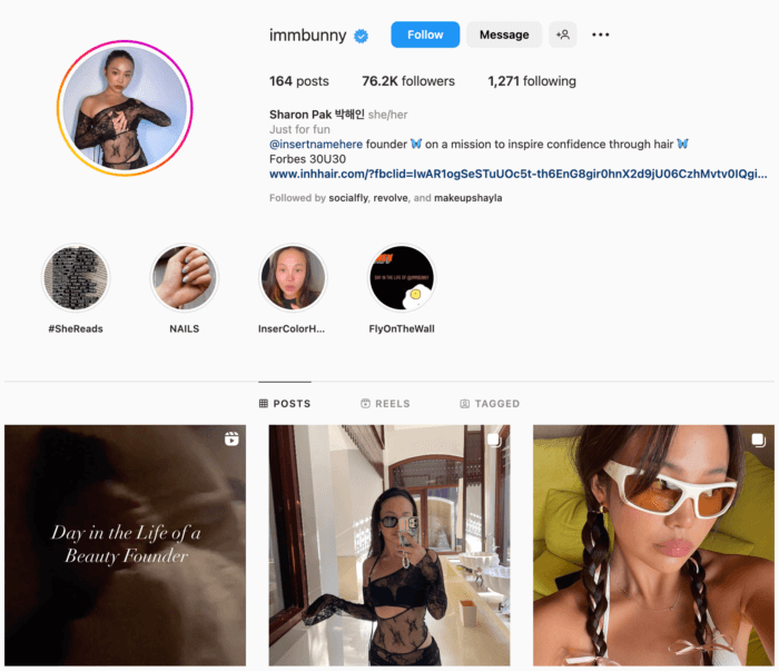 immbunny's Instagram page clearly proves that she falls in the micro-influencer category