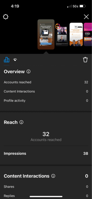 Instagram Story Insights are easily available within the app so you can see how many people viewed your Stories.