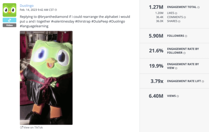 Duolingo's Valentine's Day TikTok 