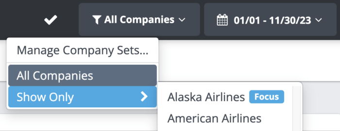 You can pick only Alaska Airlines in your social media analysis for a deep dive into your focus company.