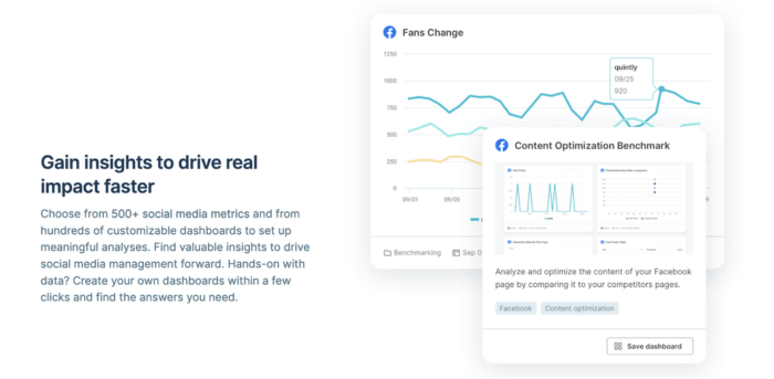 Quintly's content optimization benchmark page