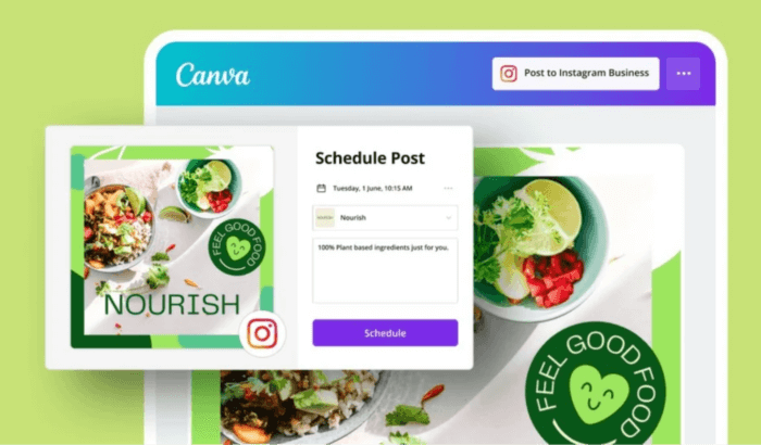 Canva Pro's schedule post feature