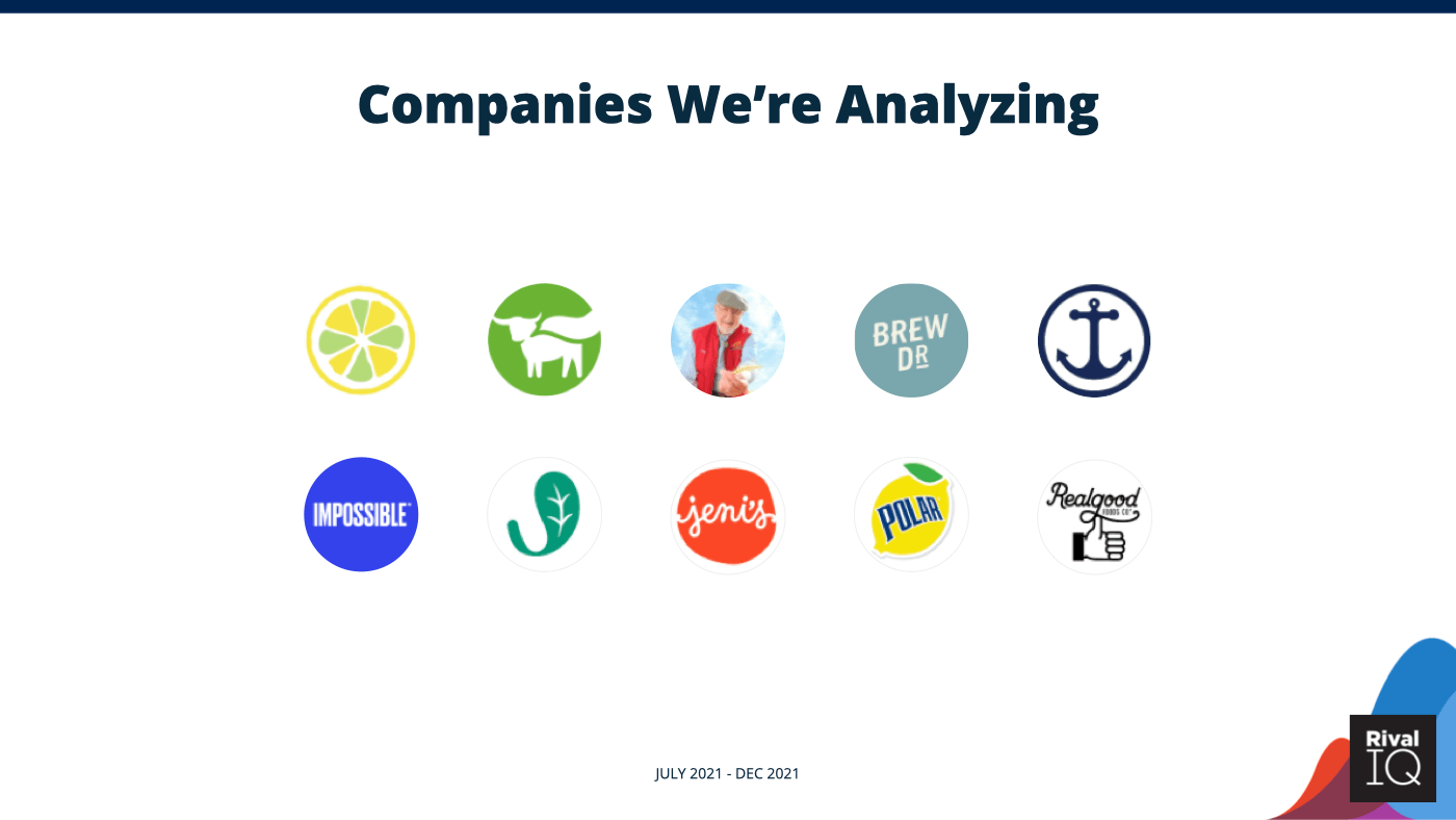 companies in our analysis including spindrift, health ade, and impossible foods